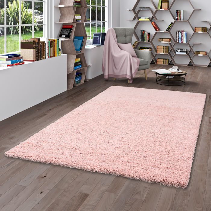 Luxury - Tapis Shaggy à poils longs - Rose