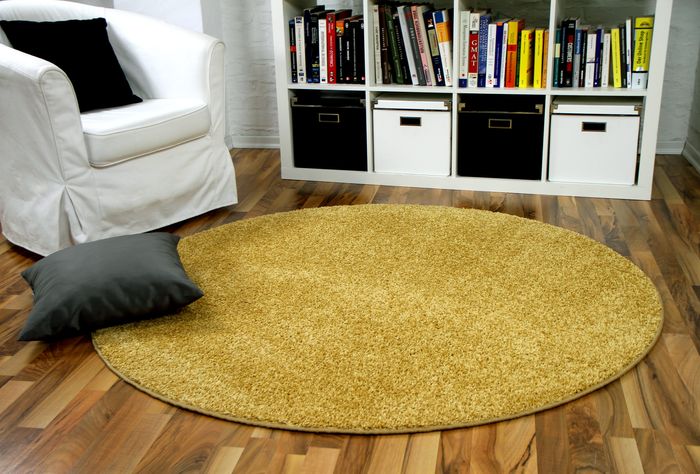 Hochflor Velours Teppich Mona Curry Rund