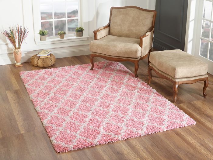 Aloha - Tapis Shaggy à poils longs - rose mix morderne