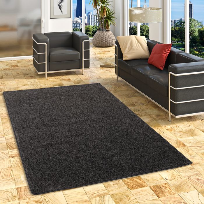 Hochflor Langflor Teppich Cottage Anthrazit
