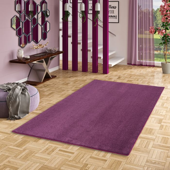 Hochflor Velours Teppich Luna Lila