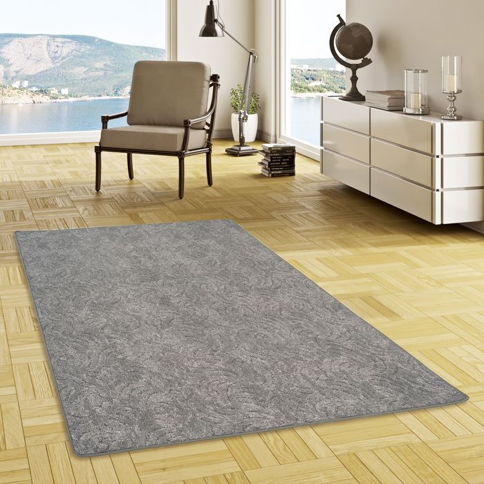 Konturenschnitt Hochflor Langflor Teppich Frieda Grau