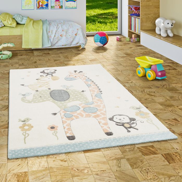 Kinder Teppich Maui Kids Safari Tiere Bunt