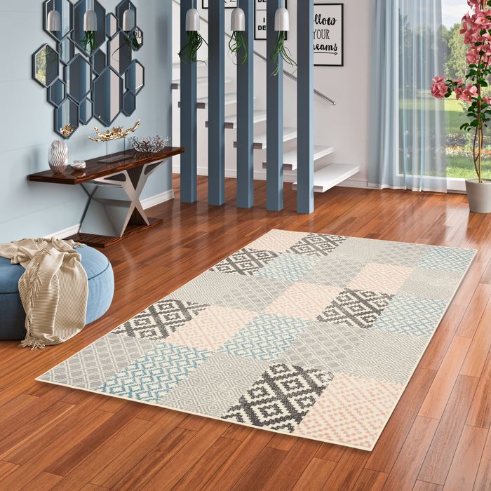 Designer Teppich Passion Pastell Patchwork Beige