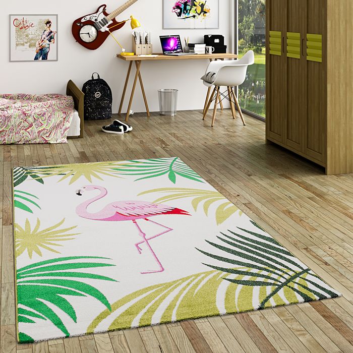 Designer Teppich Faro Tropical Flamingo Pink Creme