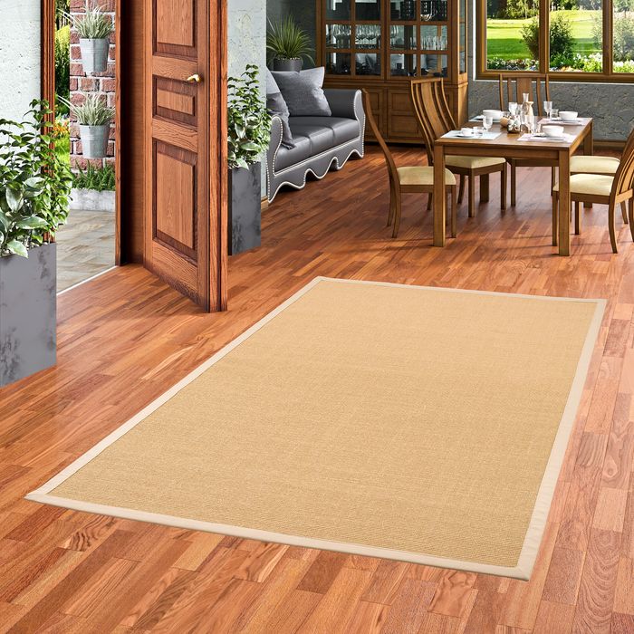 Sisalteppich Natura Honig Bordüre Beige