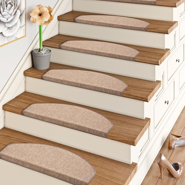 Strong - Trend boucles tapis marche escalier - Nougat (semi-circulaire)