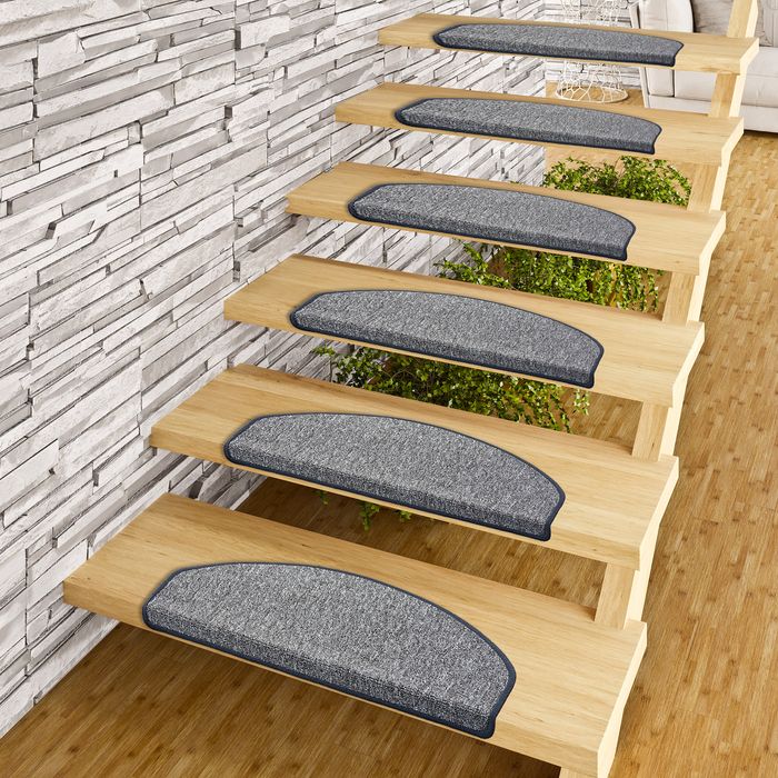 Strong - Trend boucles tapis marche escalier - Anthracite (semi-circulaire)