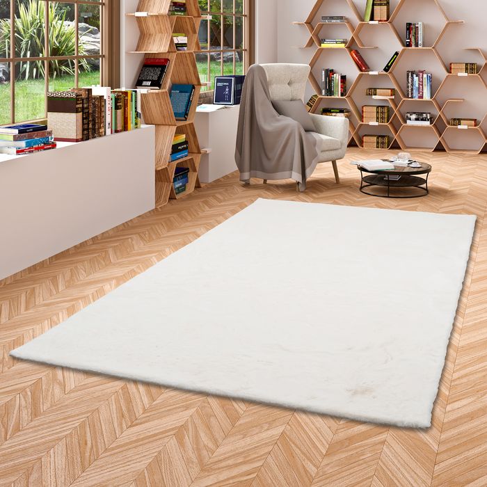 Plush - Tapis de luxe en fourrure synthétique super douce - Blanc