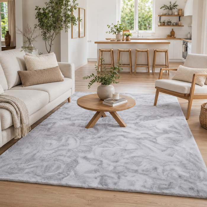 Luxus Super Soft Fellteppich Plush Hellgrau