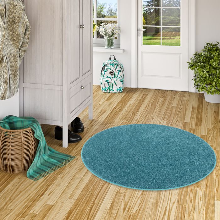 Cottage - Tapis Shaggy à poils longs rond - pétrole