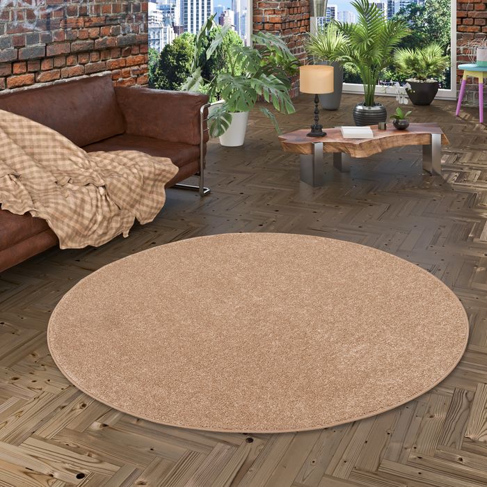 Cottage - Tapis Shaggy à poils longs rond - nature
