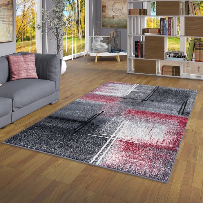 Tapis design Brilliant Rouge Gris Dégradé