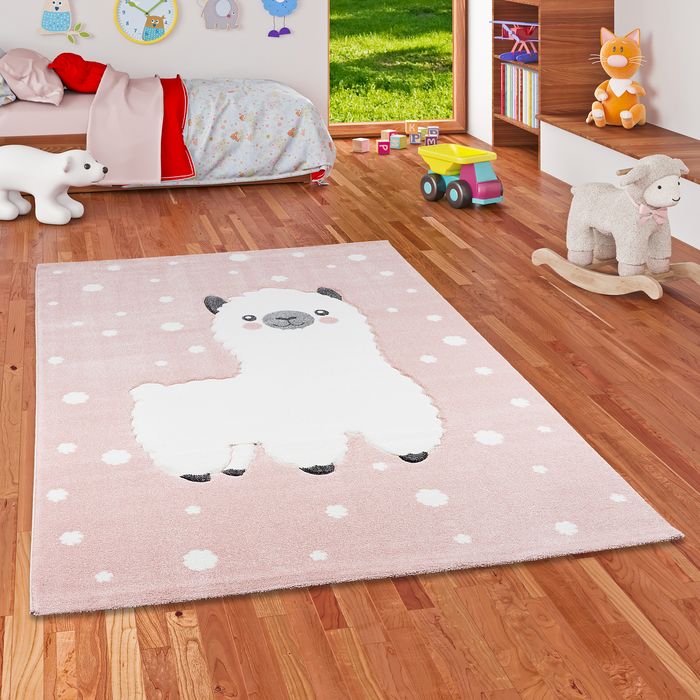 Kinder Teppich Maui Kids Alpaka Rosa