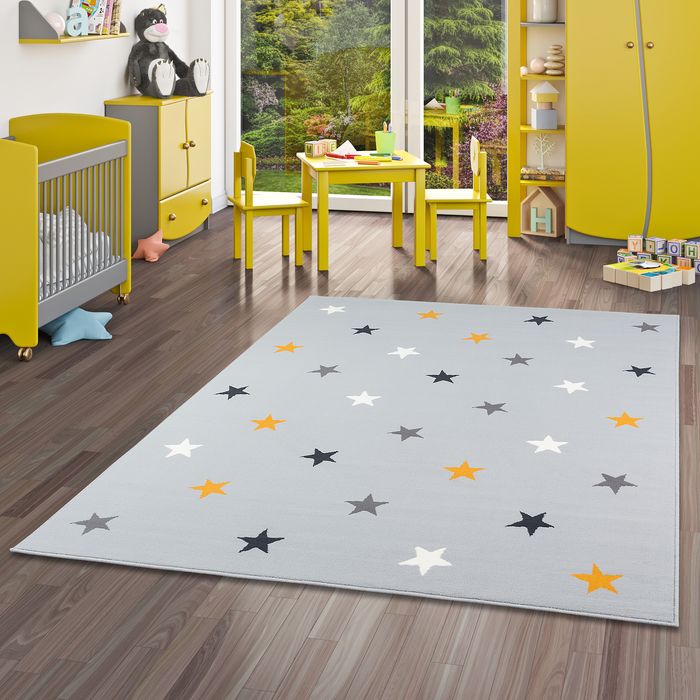 Kinder und Jugend Teppich Trendline Sterne Grau Mix