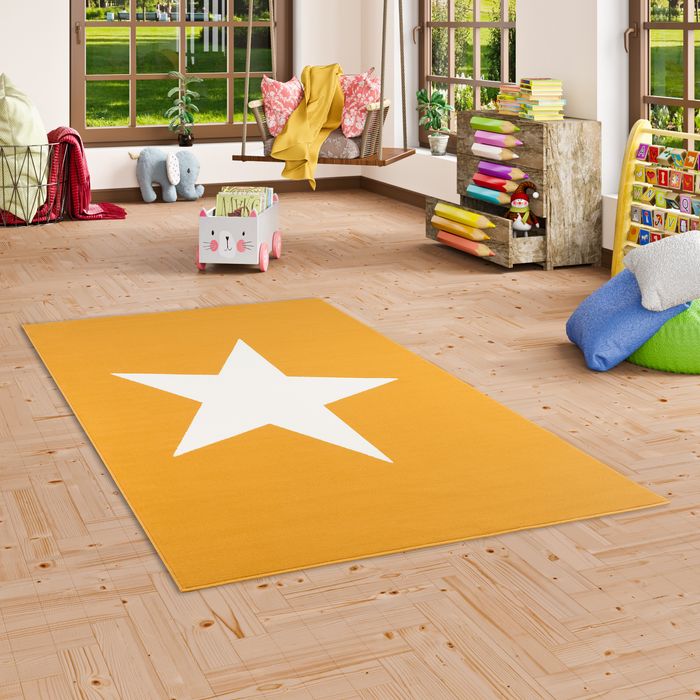 Kinder und Jugend Teppich Trendline Stern Curry Gelb