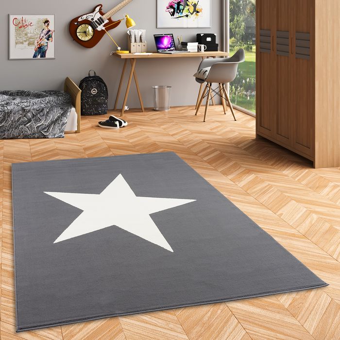 Kinder und Jugend Teppich Trendline Stern Anthrazit