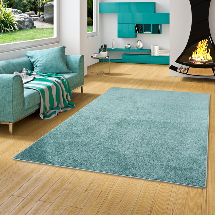 Hochflor Velours Teppich Luna Mintgrün