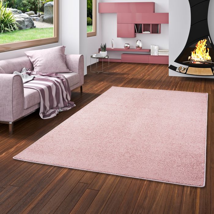 Hochflor Velours Teppich Luna Altrosa