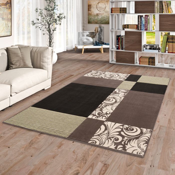 Teppich Modern Trendline Braun Beige Modern Karo