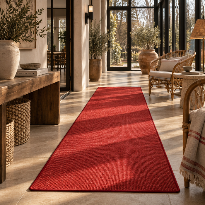 Astra - Sisal Nature - Tapis long couloir - Rouge