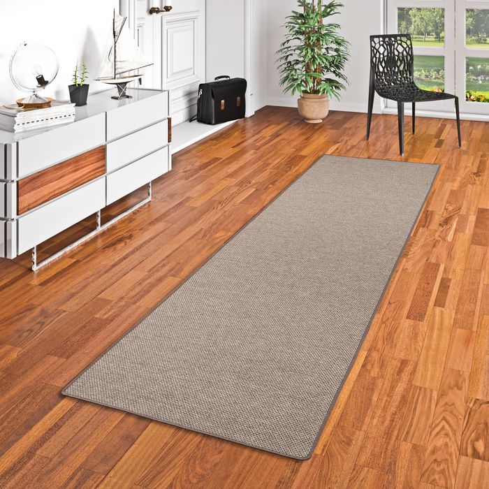 Bentzon - Tapis long couloir - Tapis plat tissé - Marron