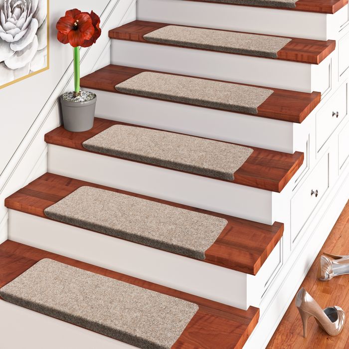 Bent - Trend feutre aiguilleté tapis marche escalier - brun beige (carré) - simple ou par lot de 15