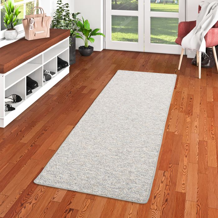 Juna - Tapis long couloir - Tapis berbère - Aspect laine luxueux - Gris moucheté 