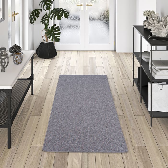 Tapis coureur bouclé Alma gris chiné
