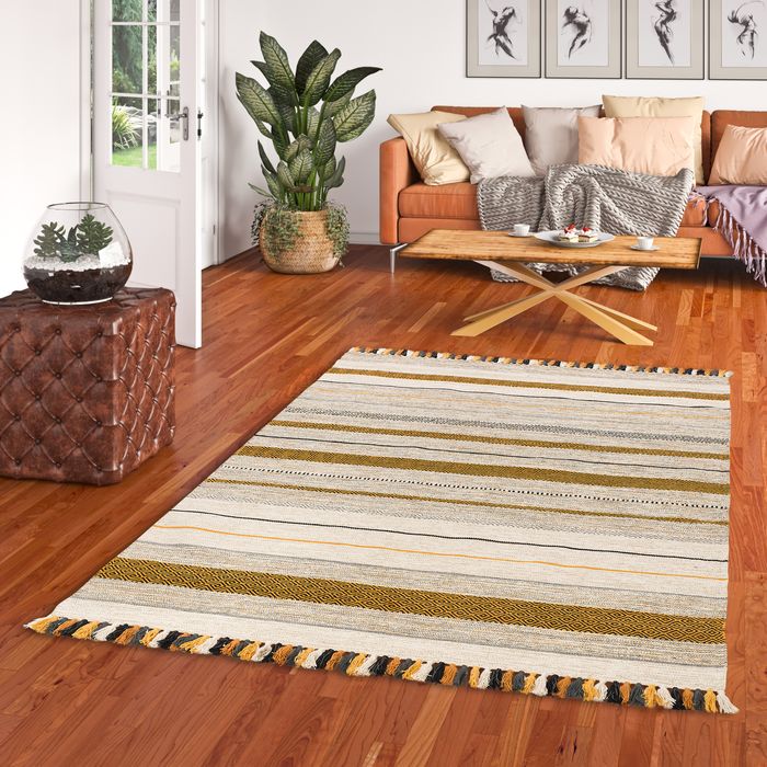 Kelim Kalleen - Tapis naturel - Curry