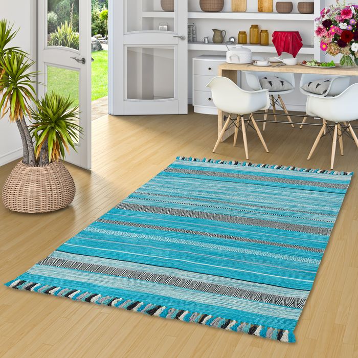 Kelim Kalleen - Tapis naturel - Turchoise