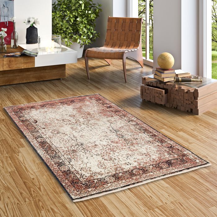 Designer Teppich Nia Vintage Creme Bunt Verlauf