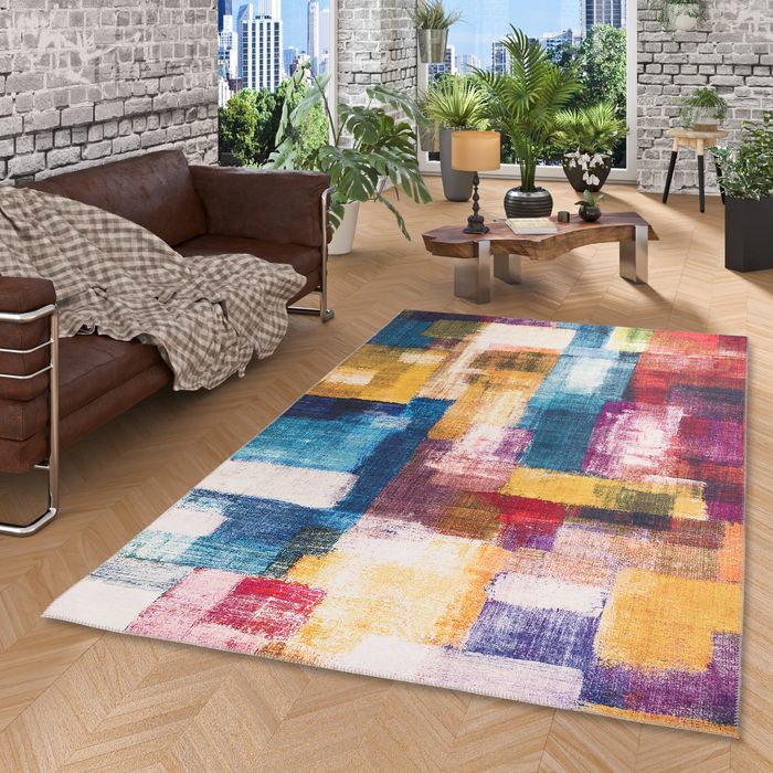 Luxus Vintage Designer Teppich Primus Bunt Verlauf