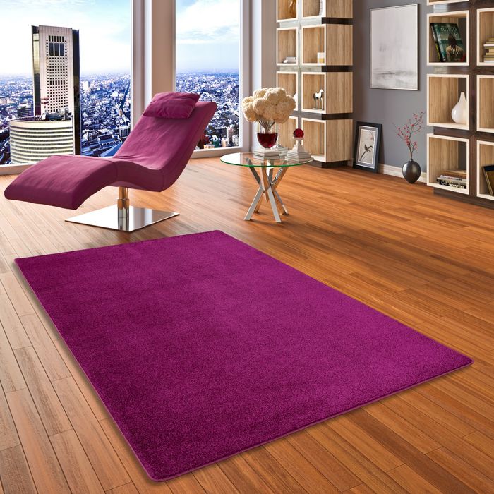 Hochflor Velours Teppich Luna Purple