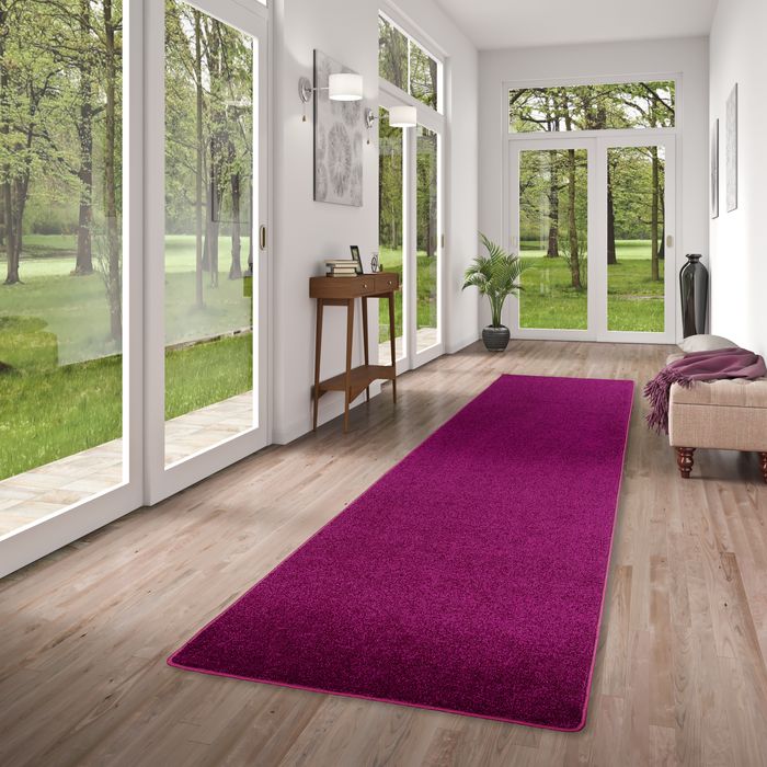 Luna - Tapis long couloir - Tapis en velours à poils longs - Pourpre