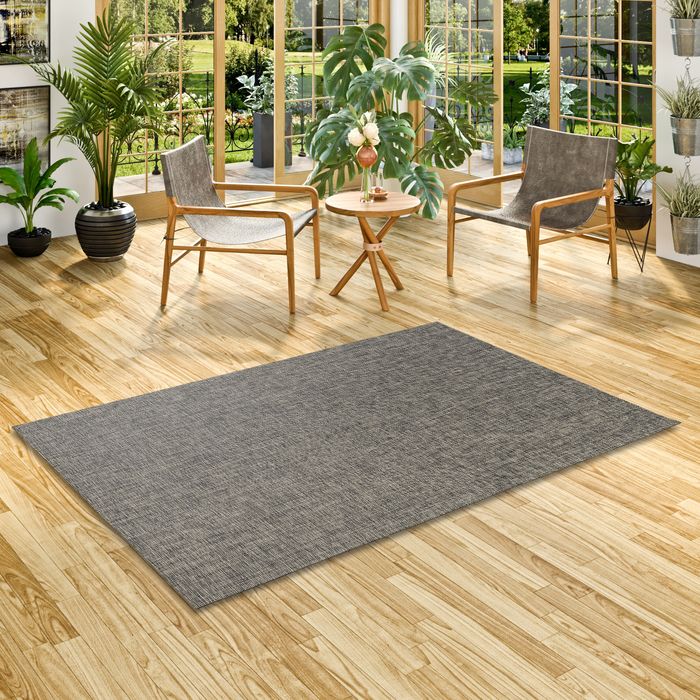 Vinyl Teppich Modern Anthrazit Meliert