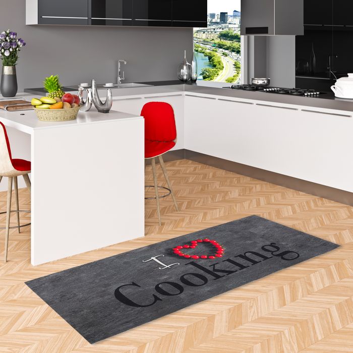 Trendy - Tapis de Cuisine - Tapis Long Couloir - I Love Cooking