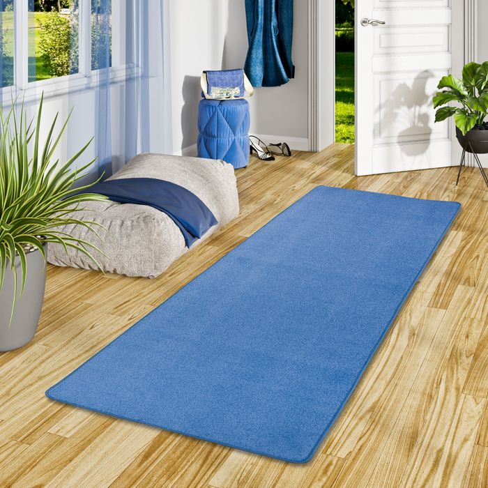 Tapis Coureur Joy Velours Bleu