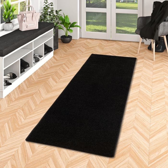 Cottage - Tapis long couloir - Tapis à poils longs - Noir