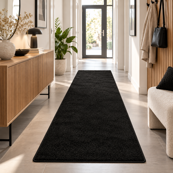 Cottage - Tapis long couloir - Tapis à poils longs - Noir