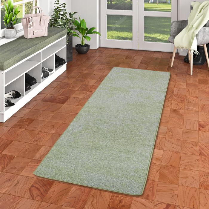 Lines - Tapis long couloir en bucle - Vert moucheté