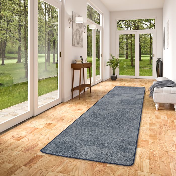 Lines - Tapis long couloir en bucle - Bleu moucheté