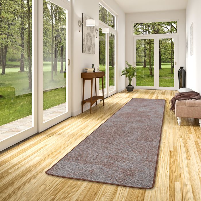 Lines - Tapis long couloir en bucle - Marron Gris moucheté