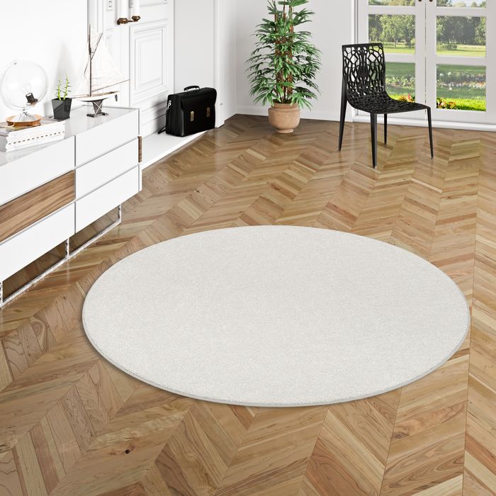 Luxus Velours Teppich Laguna Soft Champagner Rund