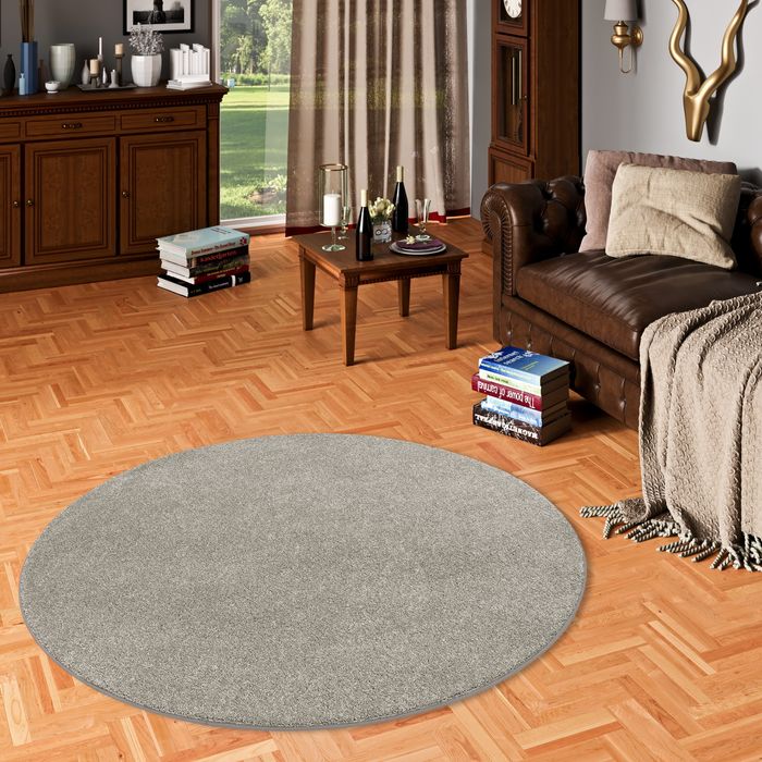 Luxus Velours Teppich Laguna Soft Stone Rund