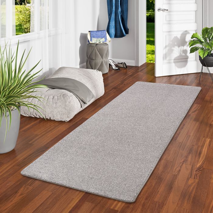 Laguna Soft - Tapis long couloir - Tapis en velours luxueux - Gris