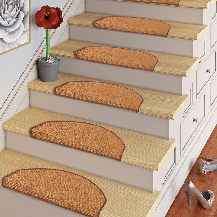Sisal Nature - Tapis d'escalier - Marron (semi-circulaire)