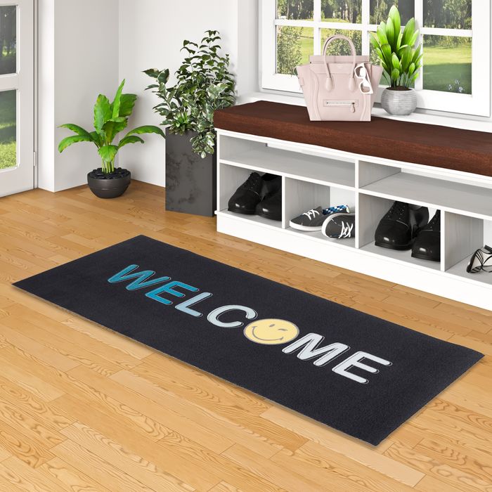Küchenläufer Teppich Trendy Smiley Welcome