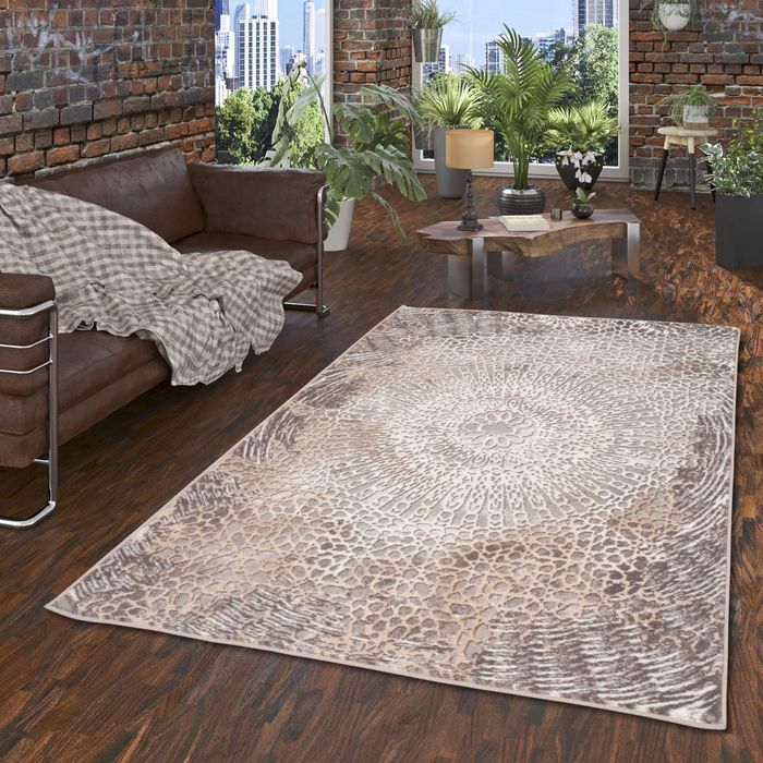 Designer Teppich Tawira Vintage Klassik Grau Beige