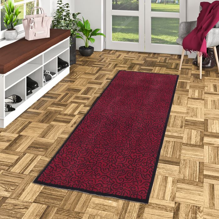 Superclean - Tapis de Cuisine - Tapis Long Couloir - Rouge
